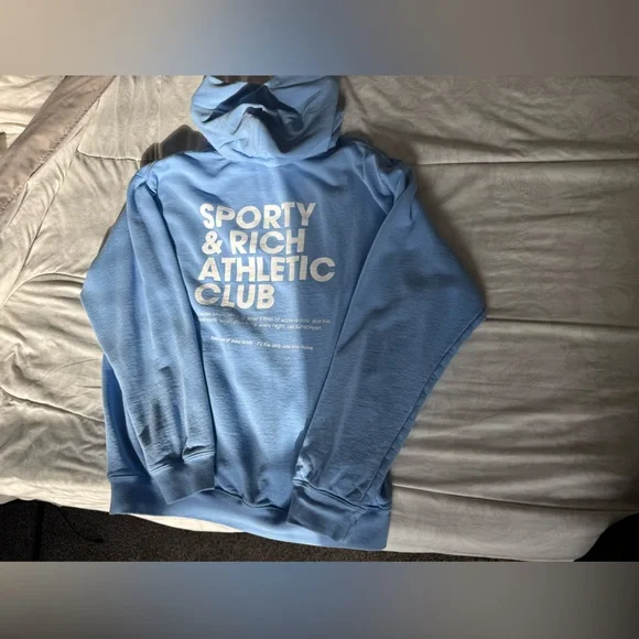 Designer! Hit deal!Blue sporty and rich hoodie size L - Picture 5 of 9